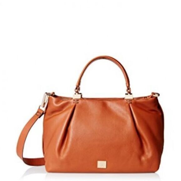 Authentic Kooba Leather Handbag Bag Brown Logo New NWT Satchel Womens Bag Strap - Picture 1 of 9